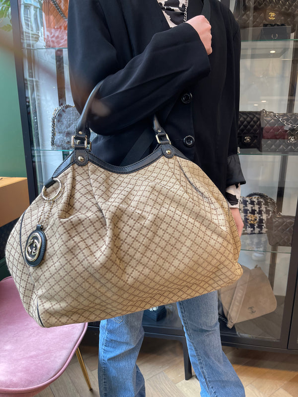 Gucci Cream Canvas Vintage Tote