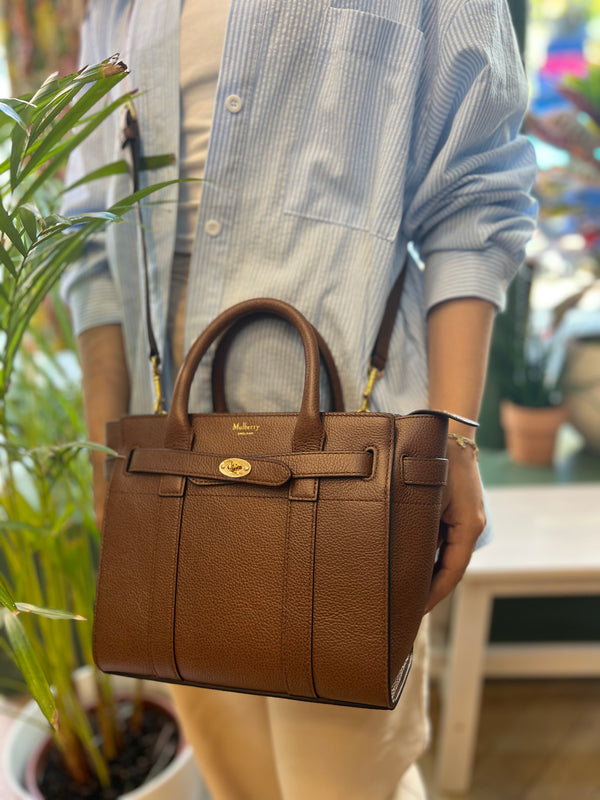 Mulberry Brown Mini Zipped Bayswater Handbag