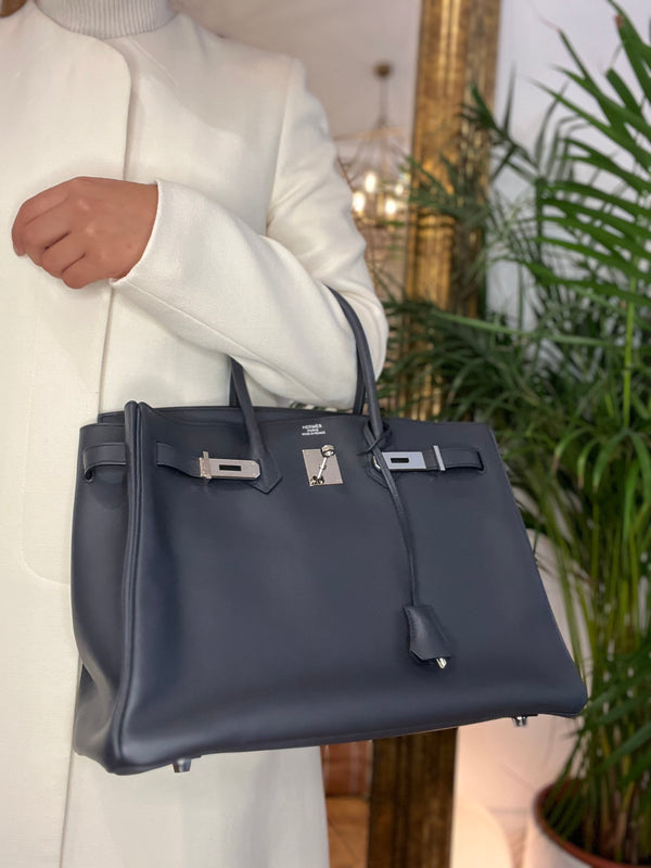 Hermès Bleu Indigo Jonathon Leather Birkin 35