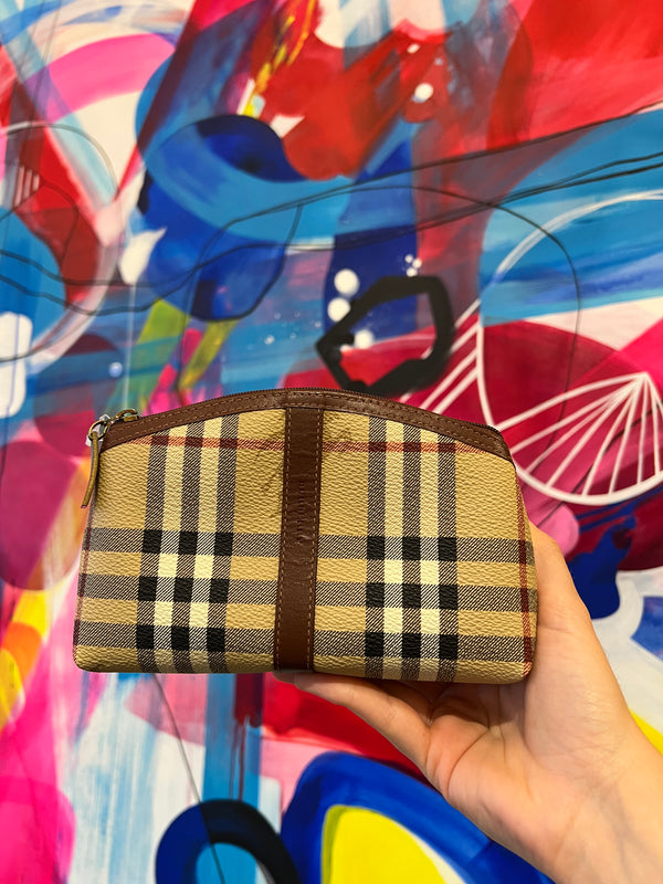 Burberry Checked Canvas Makeup Bag