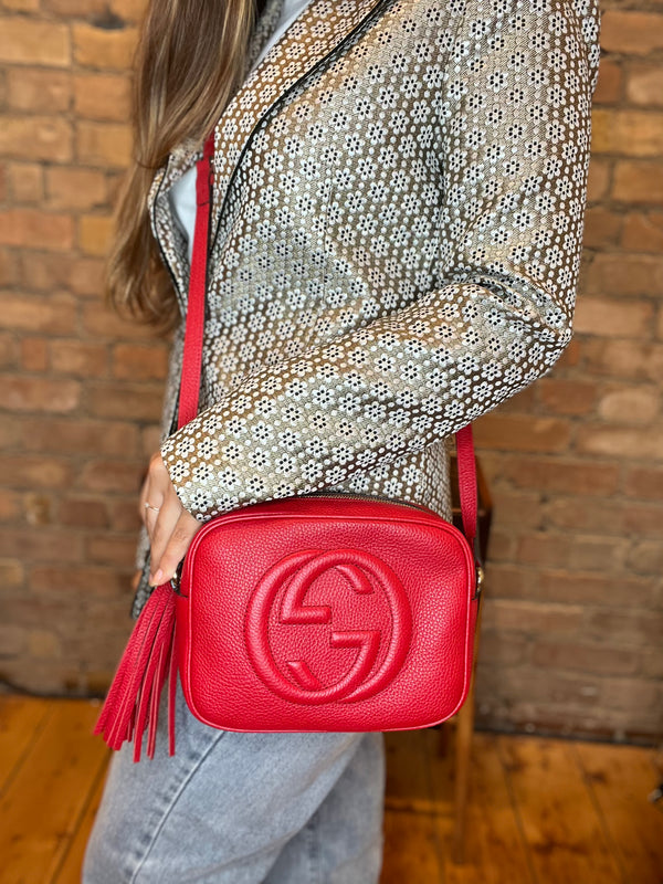 Gucci Red Leather Soho Crossbody