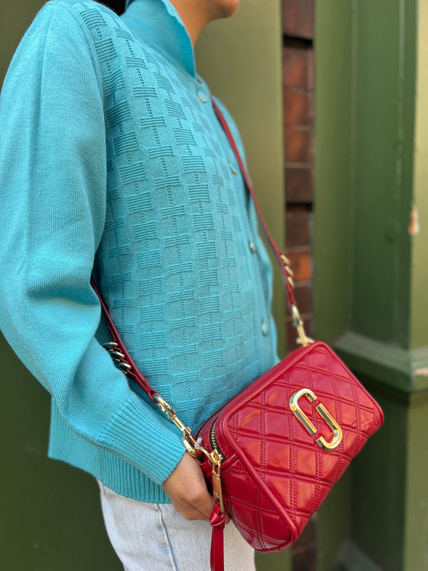 Marc Jacobs Red Quilted Leather Snapshot Crossbody