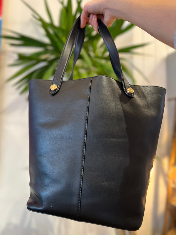 Mulberry Black Leather Tote Handbag