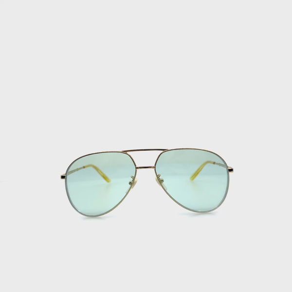 Gucci Green Aviator Sunglasses