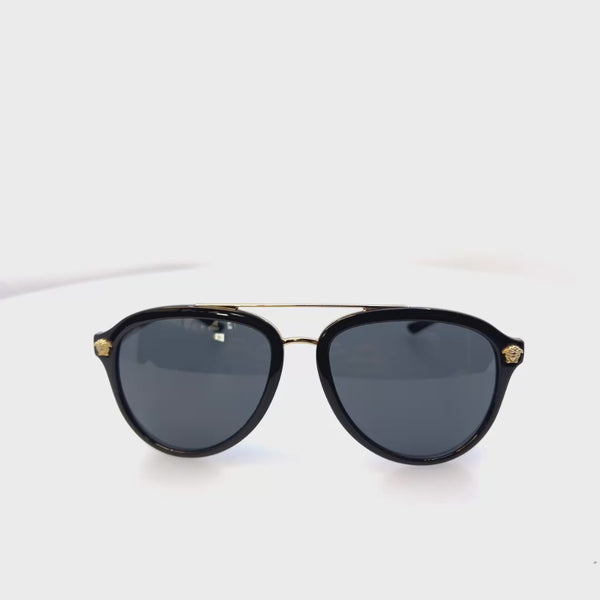 Versace Black Aviator Sunglasses