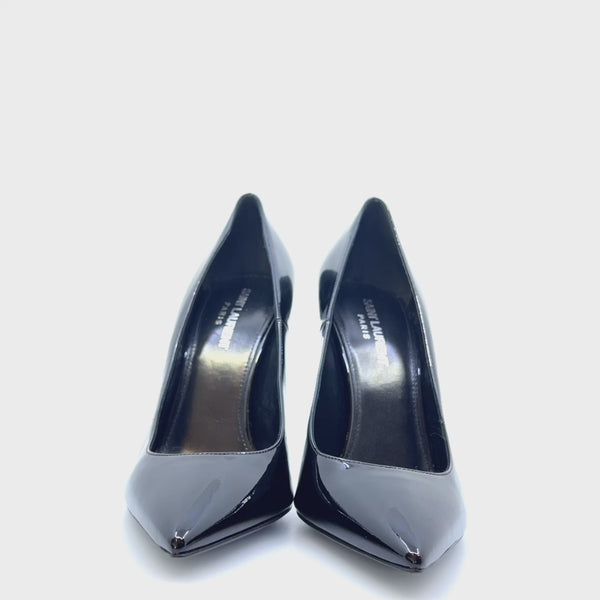 Saint Laurnet Black Patent Leather Opyum Pumps - Size Uk 5