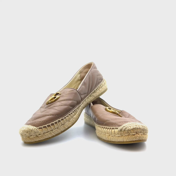 Gucci Nude Leather Espadrilles -Size UK 6.5