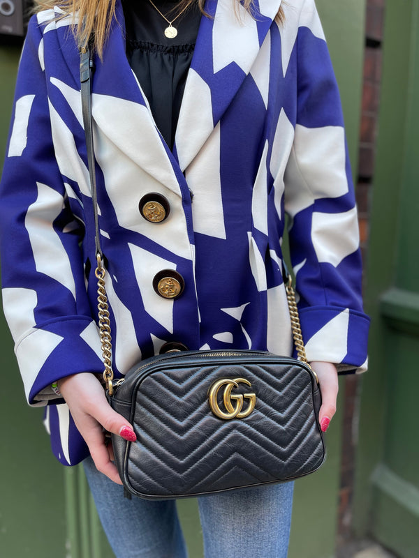 Gucci Black Leather Marmont Crossbody