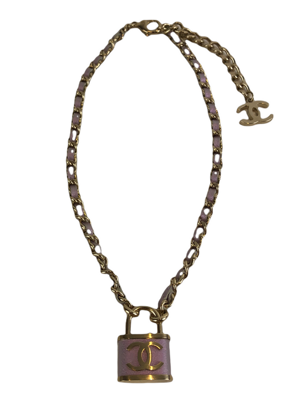 Chanel CC Purple Lock Necklace