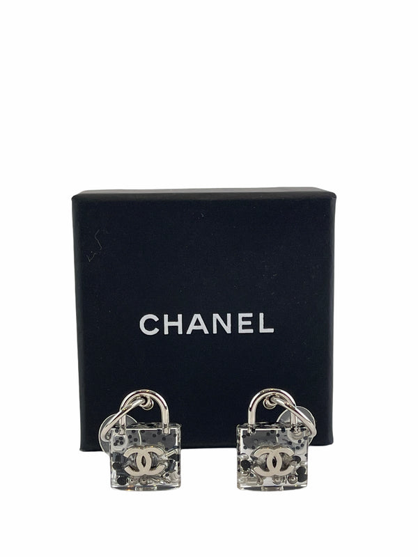 Chanel CC Padlock Resin Earrings