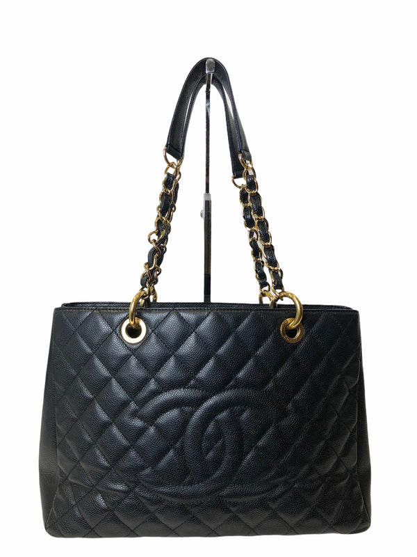 Chanel Caviar Leather Grand Shopper Tote "GST" with Goldtone Hardware