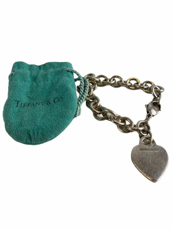 Tiffany & Co Sterling Silver Plain Heart Bracelet