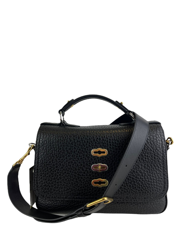 Mulberry Black Textured Leather " Bryn Satchel" Crossbody