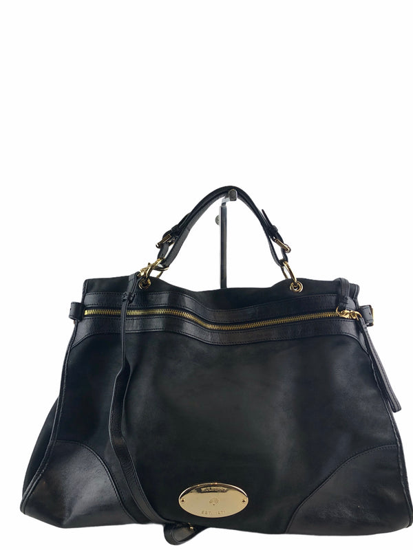 Mulberry Black Suede/Leather Shoulder Bag