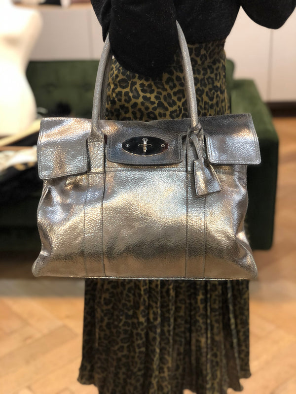 Mulberry Silver Leather Bayswater - As Seen on Instagram