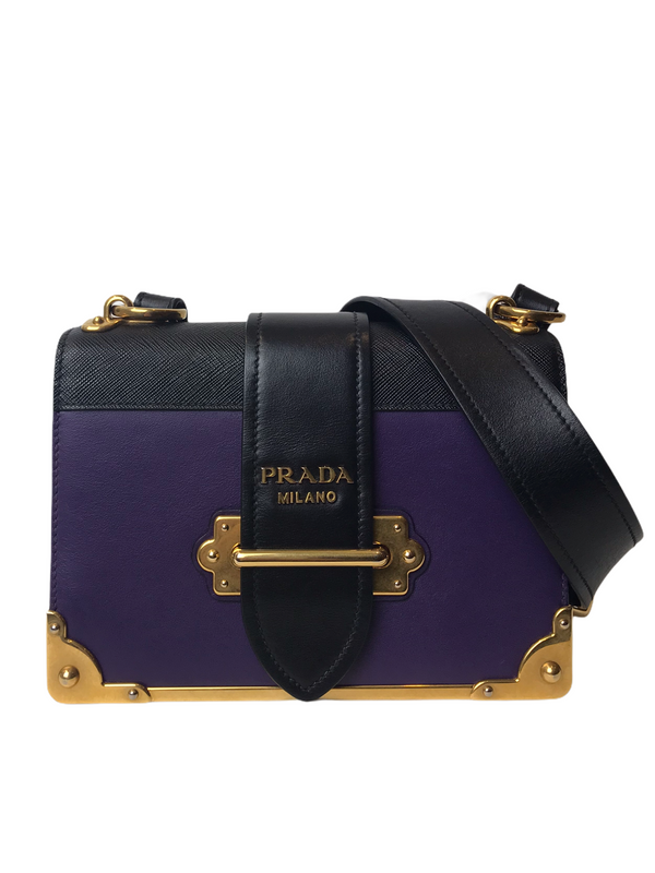 Prada Purple & Gold Leather Crossbody Bag