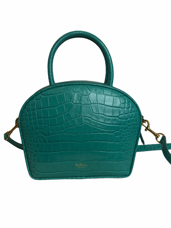 Mulberry Turqouise Croc Effect Leather Crossbody - As Seen on Instagram