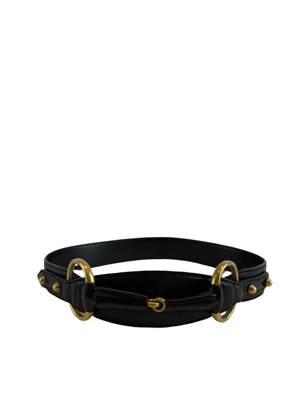 Gucci Vintage Black Leather Belt - Small