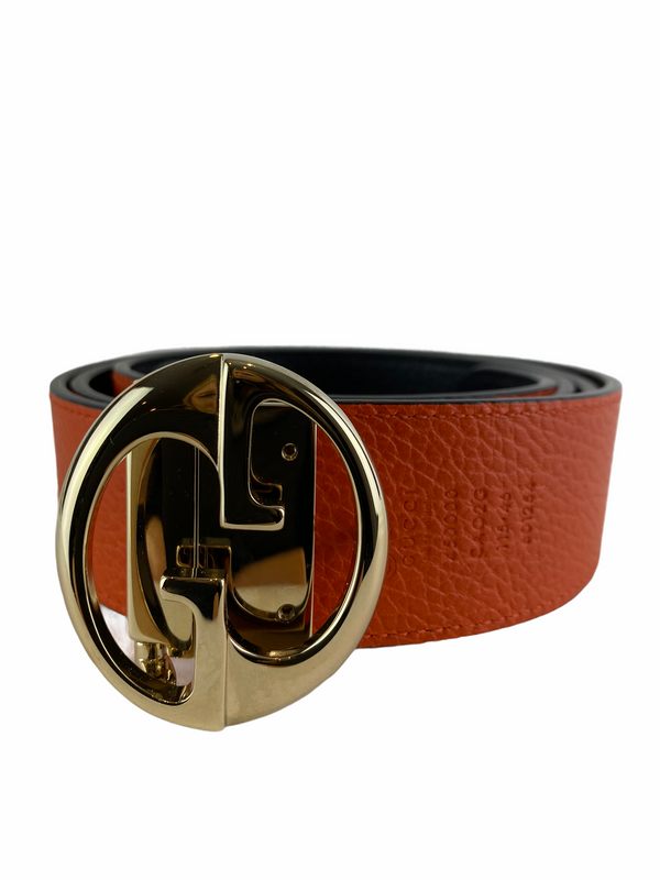 Gucci Orange Leather "GG" Belt- As seen on Instagram 17/03/21