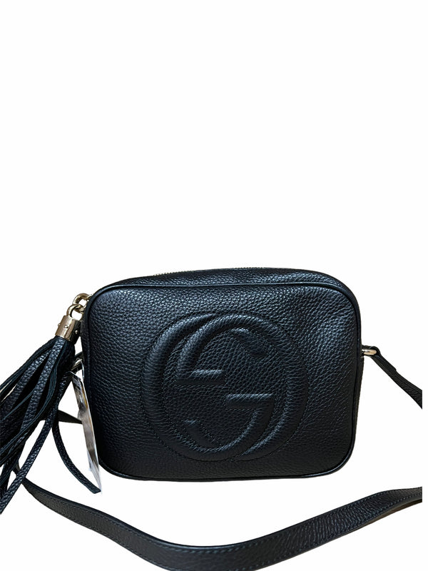 Gucci Black Textured Leather Soho Crossbody