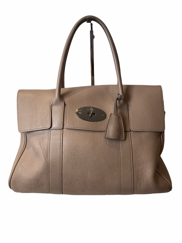 Mulberry Taupe Pebbled Leather “Bayswater” Tote - As Seen on Instagram 03/02/21