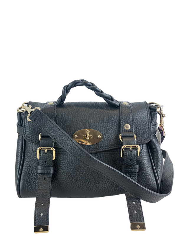 Mulberry Black Soft Leather Mini ‘Alexa’ Satchel