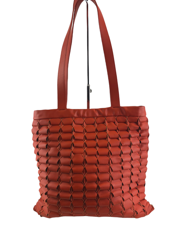 Temellini Orange Leather Tote Bag