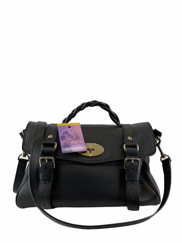 Mulberry Black Leather “Alexa” Satchel