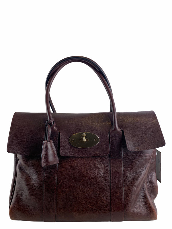 Mulberry Burgundy Leather “Bayswater” Handbag