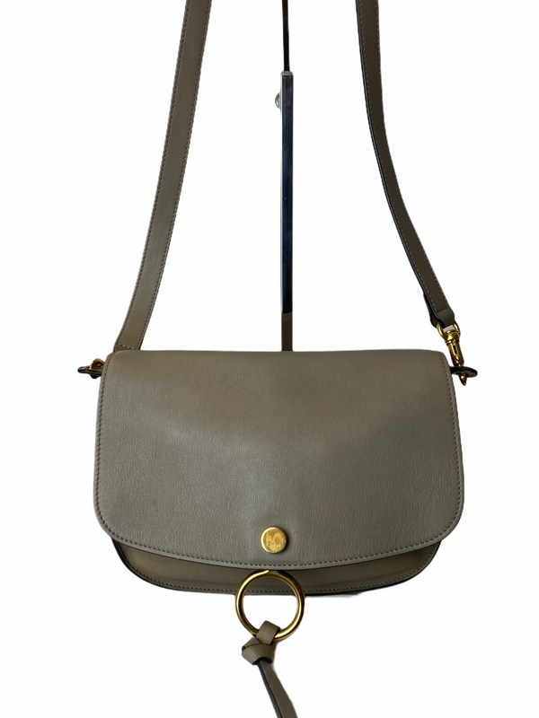 Chloé Taupe Leather "Kurtis" Crossbody - As Seen on Instagram