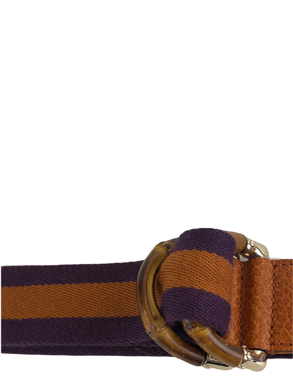 Gucci Purple/ Orange Bamboo Belt - up to 40" waist