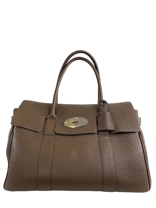 Mulberry Taupe Grey Leather Bayswater Tote