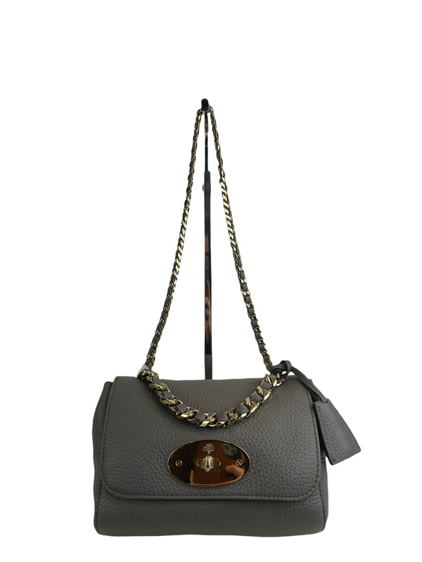 Mulberry Grey Leather Small “Top Handle Lily” Shoulder Bag