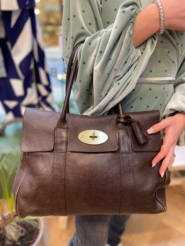 Mulberry Brown Leather "Bayswater" Handbag