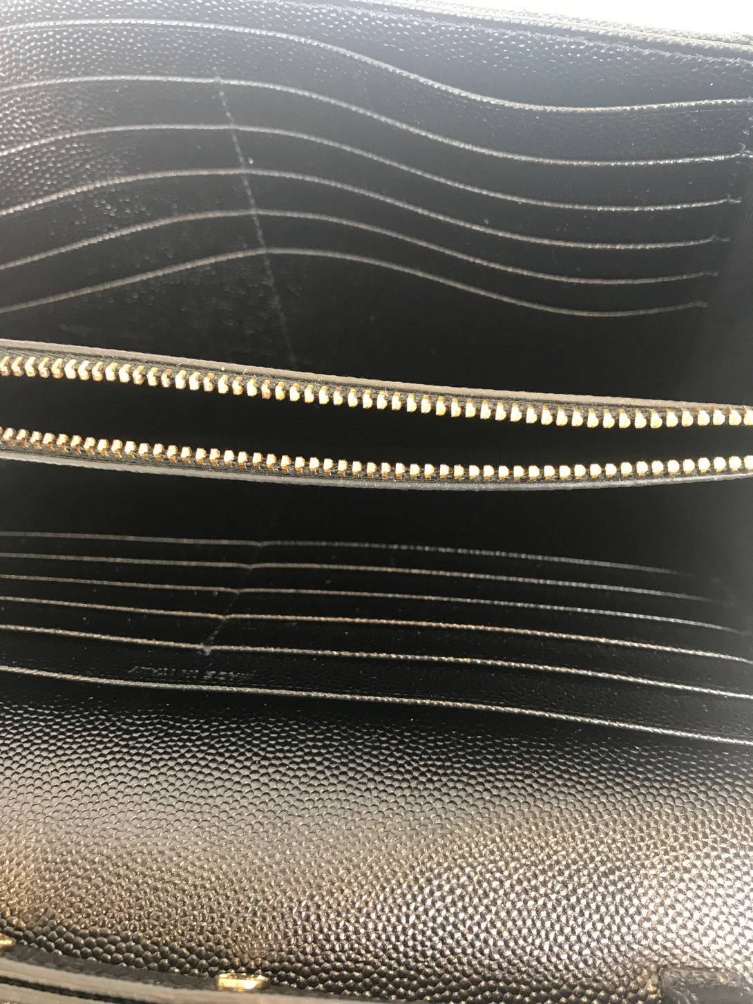 Saint Laurent Black Chevron Leather Wallet on Chain - As Seen on Instagram 16/08/2020 - Siopaella Designer Exchange