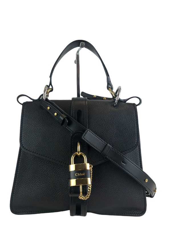 Chloé Black Leather “Aby Day” Shoulder Bag