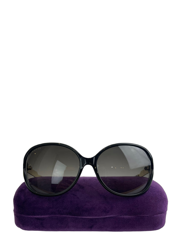 Gucci Black Oval Sunglasses