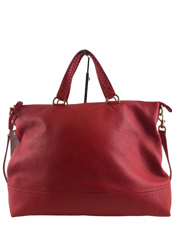 Mulberry Red Leather "Effie" Tote