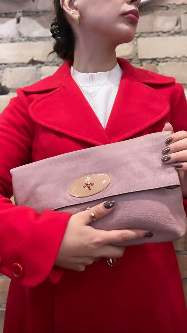 Mulberry Rose Leather Clutch Bag