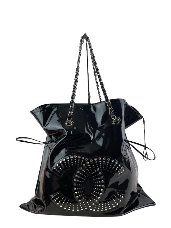 Chanel Black Patent Embellished Leather ‘Bon Bon’ Tote