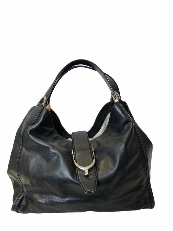 Gucci Smooth Black Leather Tote