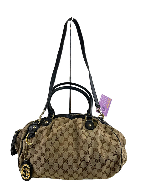 Gucci Monogram Canvas ‘Sukey 2Way Boston’ Bag