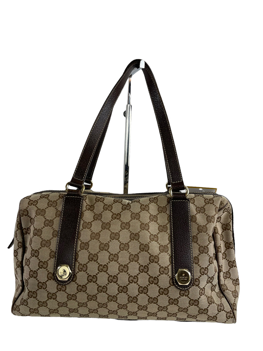 Gucci Leather & Monogram Canvas Tote – Siopaella Designer Exchange