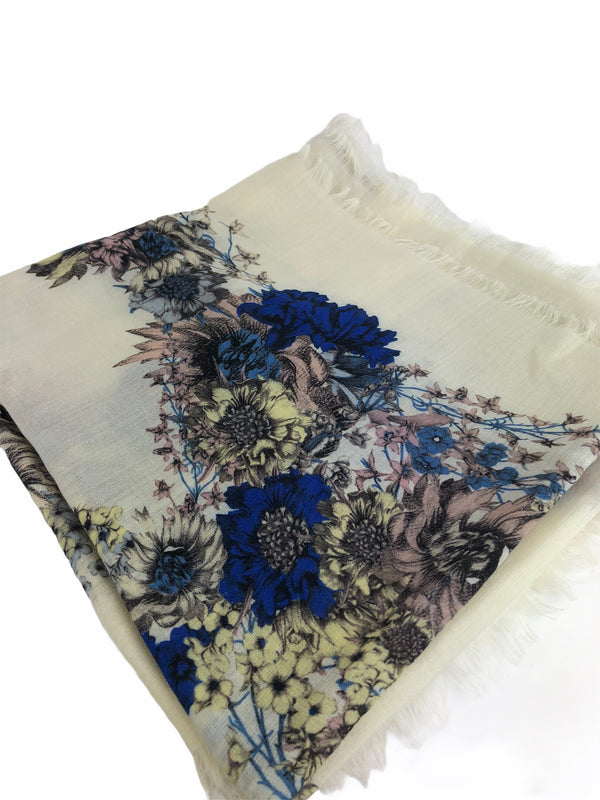 Mulberry Wool & Silk Cream Scarf