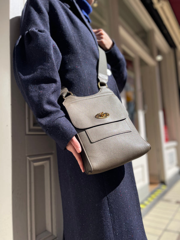 Mulberry Grey Leather 'Anthony' Crossbody Handbag