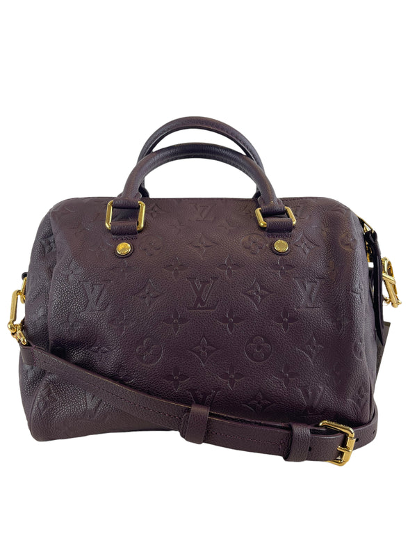 Louis Vuitton Purple Empreinte Leather Speedy Bandouliere 25