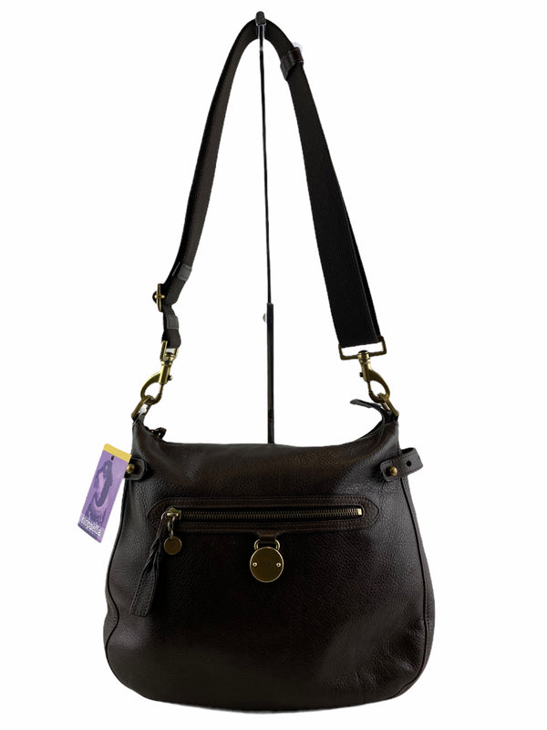 Mulberry Brown Leather Crossbody W/ Detachable Strap