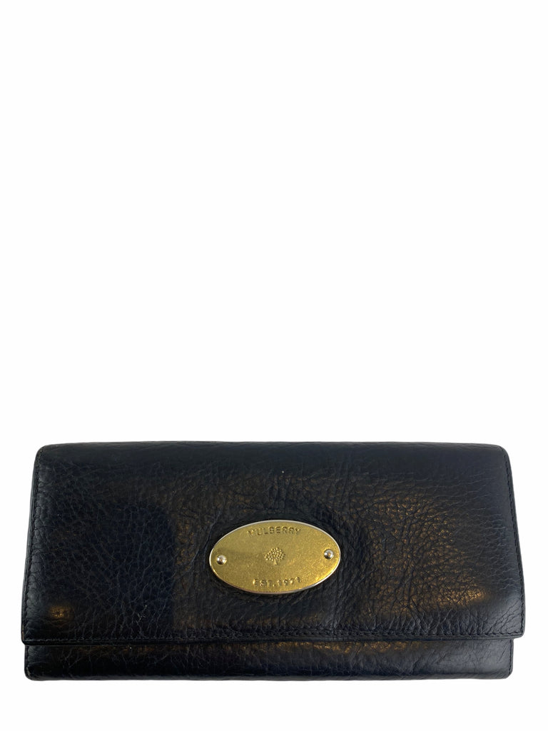 East West Bayswater Clutch | Black Shiny Smooth Classic Calf | Women |  Mulberry
