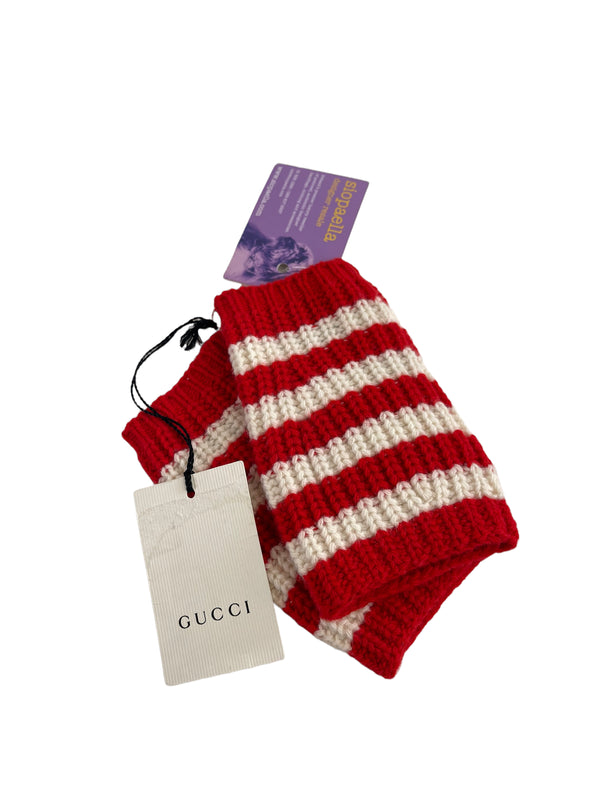 Gucci Striped Fingerless Gloves