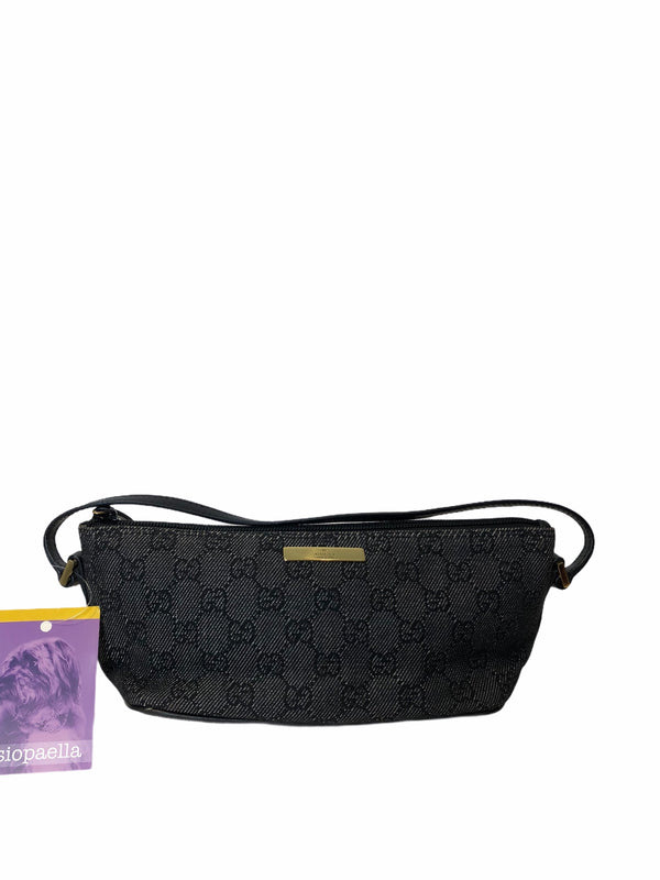 Gucci Black Monogram Canvas Mini Pochette